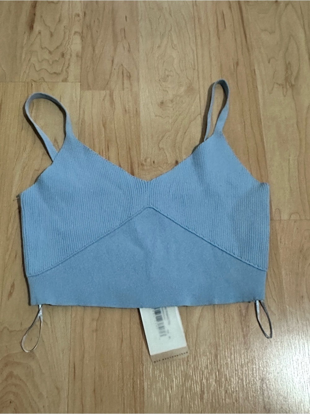 NWT Endless Rose Light Blue Ribbed Cropped Top